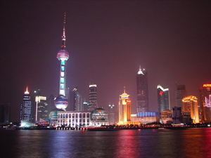 Shanghai's evening skyline
