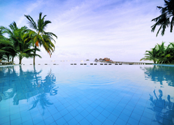 Swimming pool with ocean view